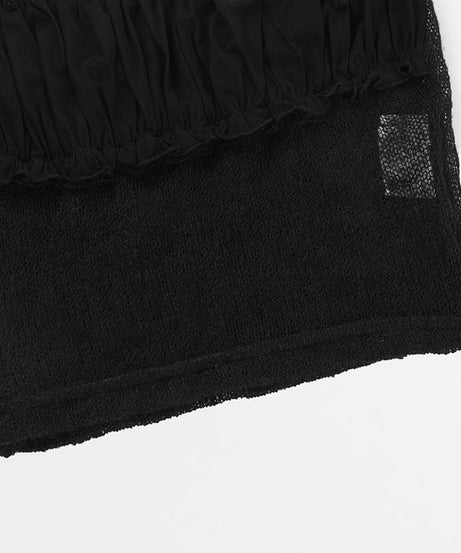 Chic Sheer Knit Ruffle Cami Top with Adjustable Tie-Shoulders - Fall Layering & Night Out Essential