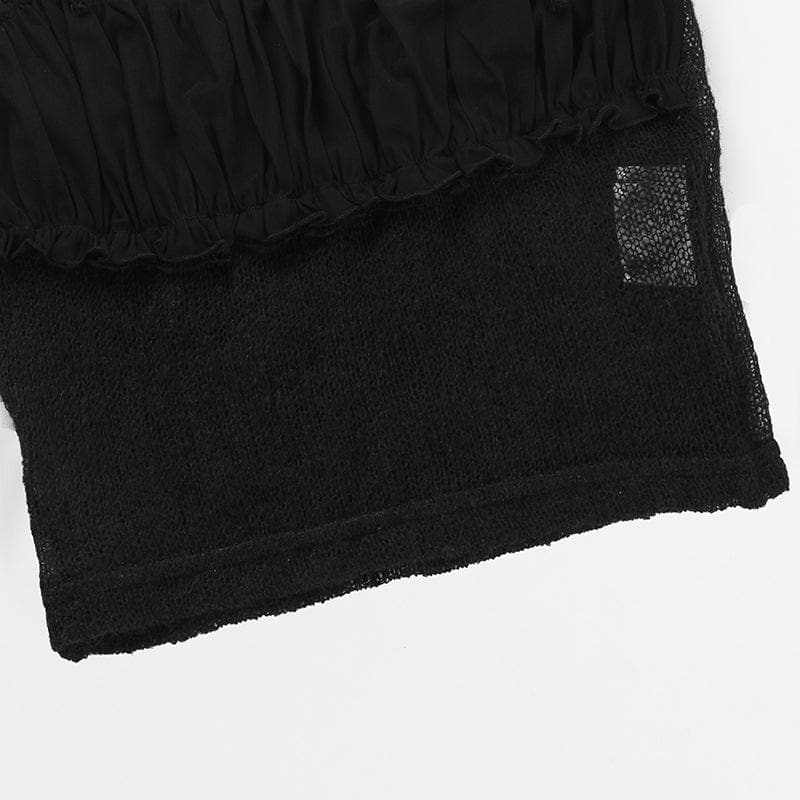 Chic Sheer Knit Ruffle Cami Top with Adjustable Tie-Shoulders - Fall Layering & Night Out Essential