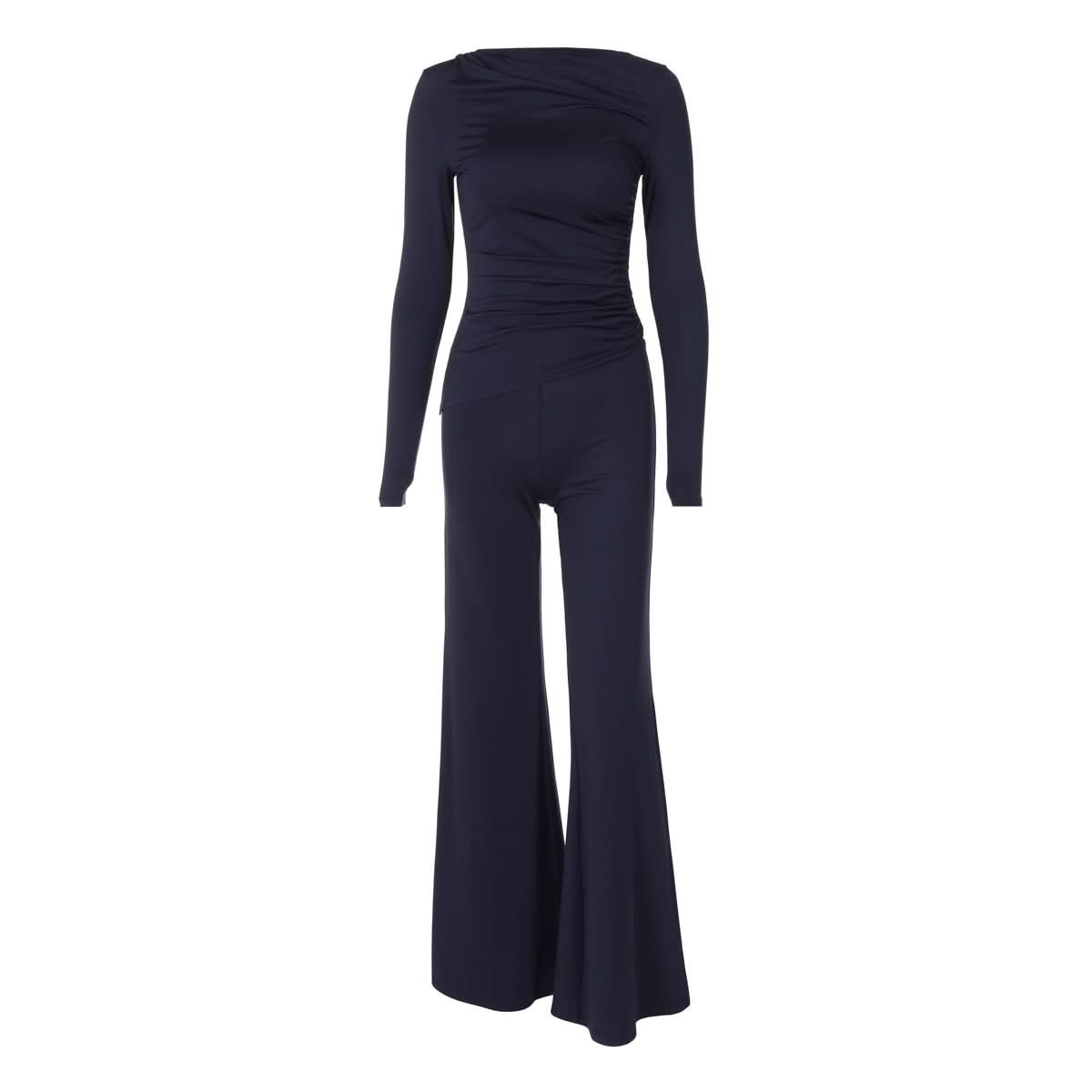 Effortless Fall Chic: Ruched Long Sleeve Top & Wide-Leg Pant Set | Cozy Elevated Loungewear