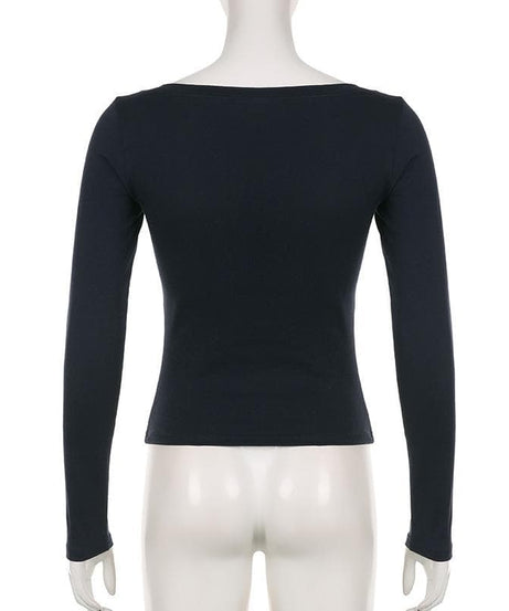 Effortless Fall Vibes: Retro 1986 Graphic Long Sleeve Henley Top for Women