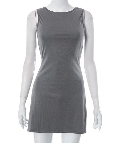 Effortless Fall Chic: Versatile Sleeveless Bodycon Mini Dress for Layering