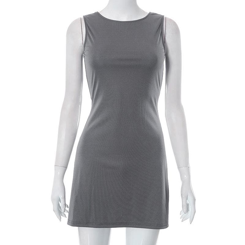 Effortless Fall Chic: Versatile Sleeveless Bodycon Mini Dress for Layering