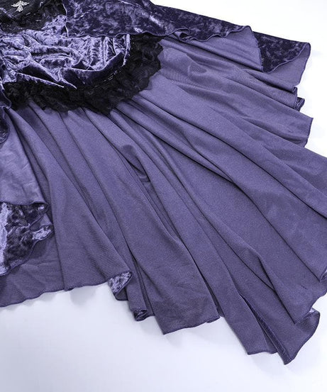 Vampire Queen Velvet & Lace High-Low Dress | Ultimate Halloween & Gothic Style