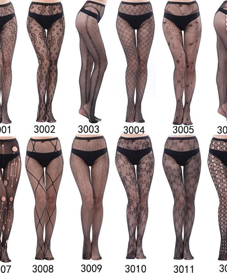 Fall & Holiday Glam: High-Waist Patterned & Fishnet Tights Collection - 12 Chic Styles
