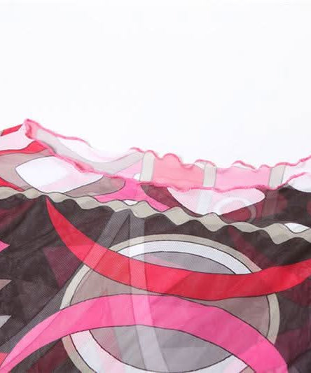 Fall & Holiday Glam: Geo-Abstract Mesh Maxi Dress - Long Sleeve Bodycon Statement