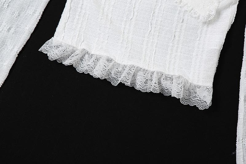 Edgy Glam Chain Strap Off-Shoulder Top with Sheer Floral Arm Warmers - Your Fall Party Statement