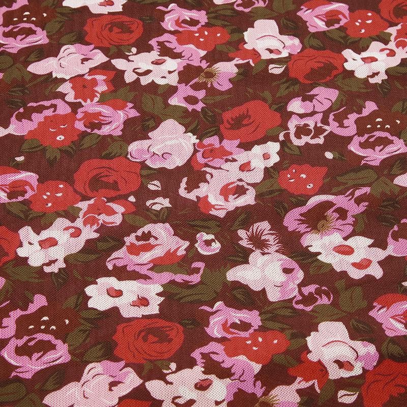 Flirty Fall Floral Mesh Mini Dress - Y2K Sweetheart Cap Sleeve Bodycon