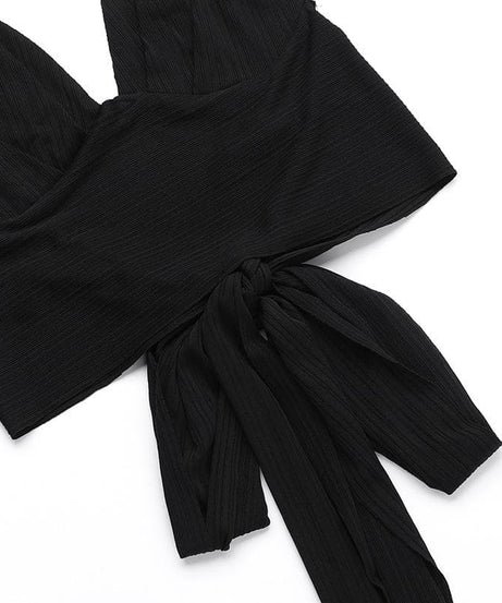 Effortless Elegance: Halter V-Neck Cut-Out Maxi Skirt Set - Your Go-To for Fall Evenings & Holiday Glam