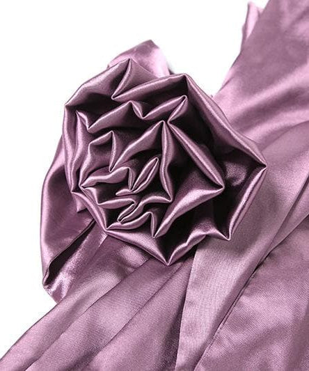 Plum Satin Halter Mini Dress: Cowl Neck Asymmetrical Drape for Fall & Holiday Parties