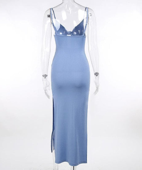 Fall Ready Ribbed Knit Cut-Out Maxi Dress - Effortlessly Chic & Flattering for Autumn