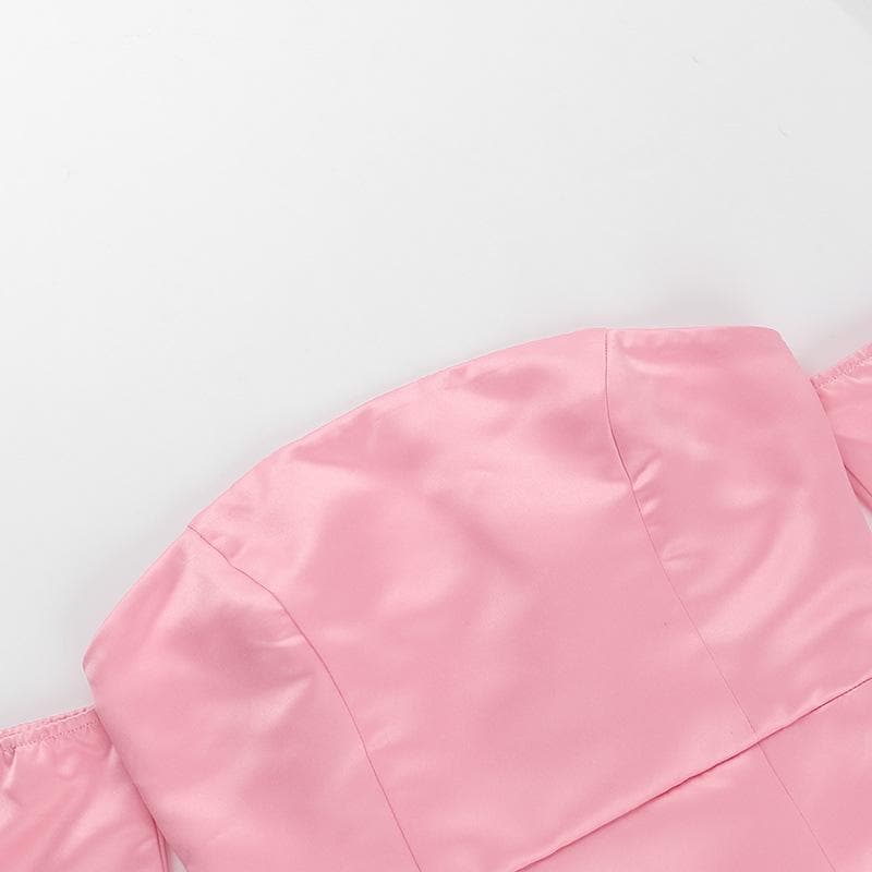 Barbiecore Pink Strapless Mini Dress with Detachable Sleeves | Holiday Party Ready