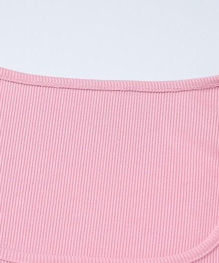 Cute Pink Ribbed Knit Mini Dress with Lettuce Trim - Fall Ready Style