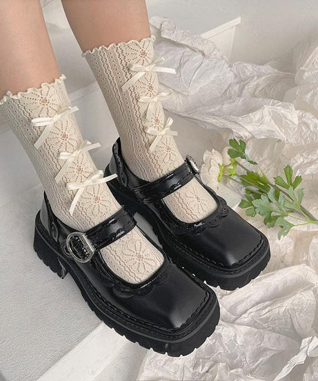 Coquette Charm: Bow Lace Ruffle Socks & Chunky Mary Jane Shoes - Fall 2025 Academia Style