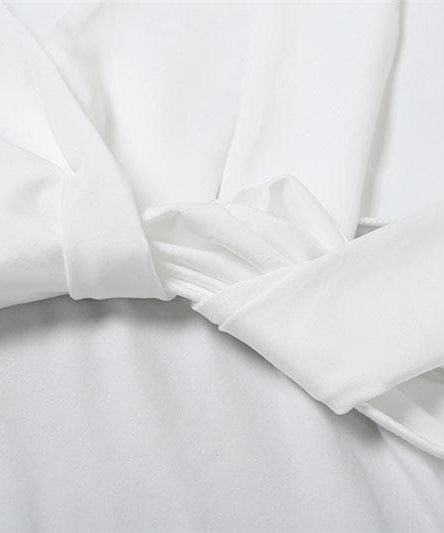 Sultry White Twisted Halter Cut-Out Mini Dress | Long Sleeve Bodycon for Fall & Party Nights