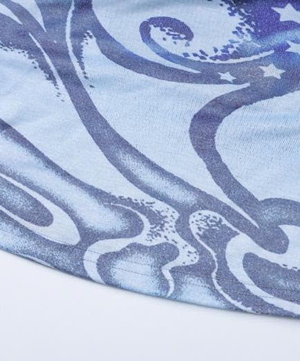 Y2K Celestial Swirl Tube Top & Shorts Set - Trendy Fall Transition Co-ord