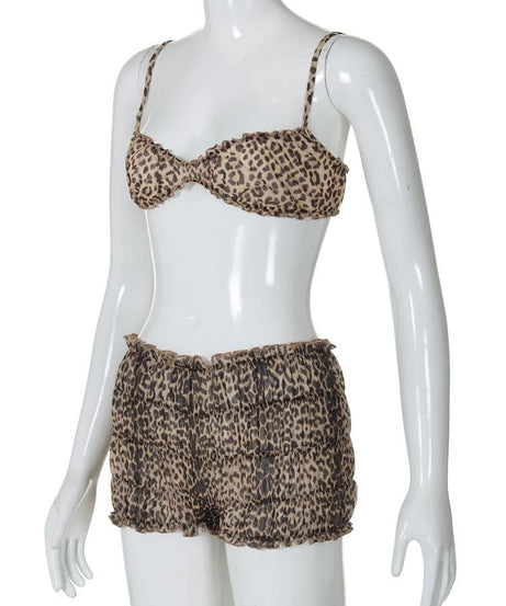 Wild Instincts Leopard Print Cami & Ruffle Shorts Set - Fall Getaway & Luxe Loungewear