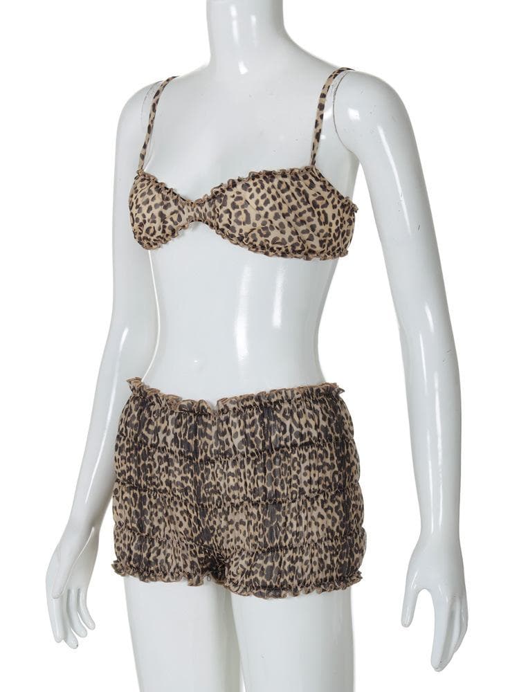 Wild Instincts Leopard Print Cami & Ruffle Shorts Set - Fall Getaway & Luxe Loungewear