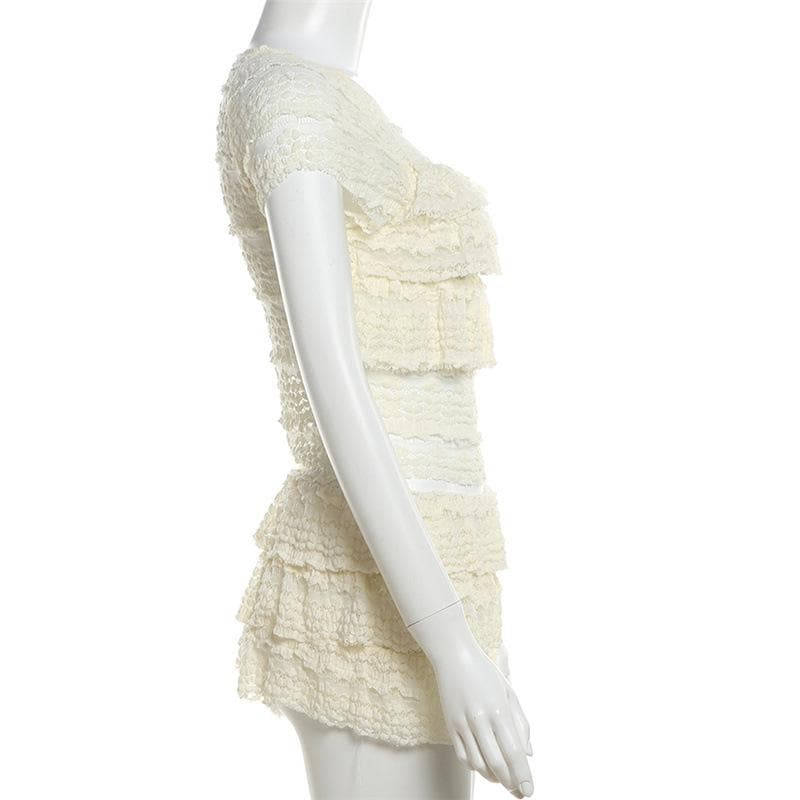 Fall Chic Ruffle Tiered Mini Skirt & Top Set - Cozy Textured Knit