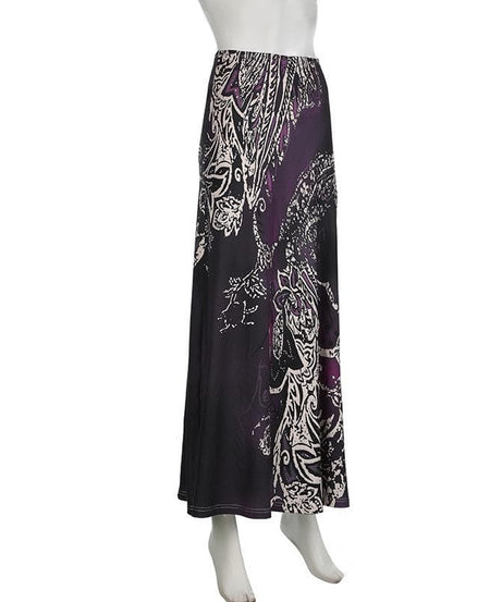 Fall Whisper High-Rise Maxi Skirt - Elegant Abstract Paisley Print