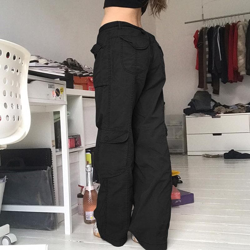 Y2K Revival Baggy Cargo Pants for Women - Effortless Fall Street Style