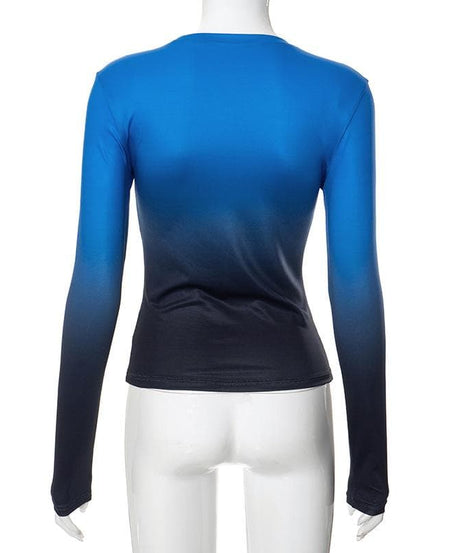 Ocean Sunset Ombre Long Sleeve Top - Your Chic Fall & Winter Wardrobe Staple
