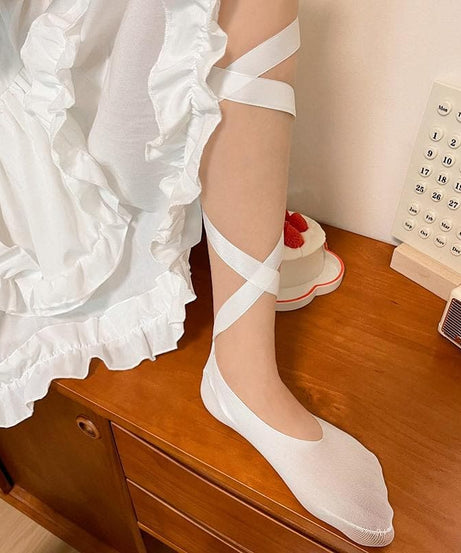 Whimsical Balletcore Ribbon Tie Socks - Elegant Satin Leg Wraps for Fall & Halloween
