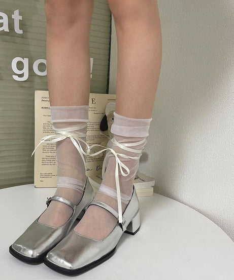 Elegant Sheer Ribbon Wrap Socks - Your Must-Have for Fall & Holiday Style