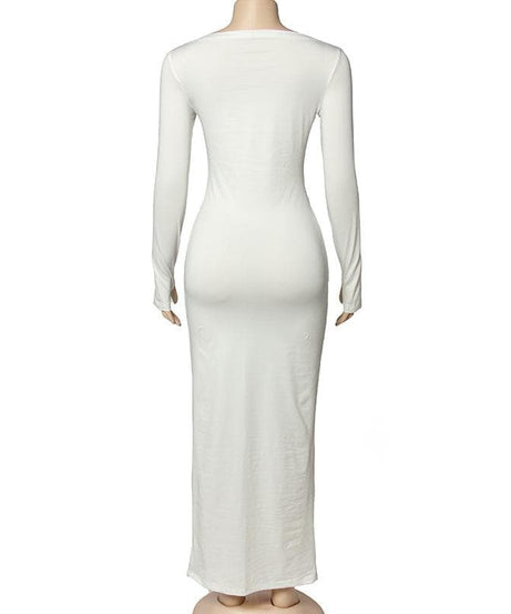 Effortless Chic: Ruched Tie-Front Long Sleeve Bodycon Maxi Dress - Your Fall & Holiday Essential