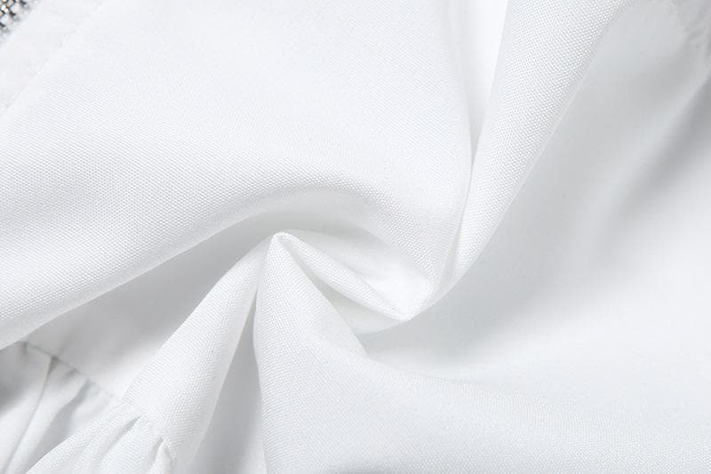 Elevate Your Fall Style: Chic White Corset Peplum Top with Tie Shoulders