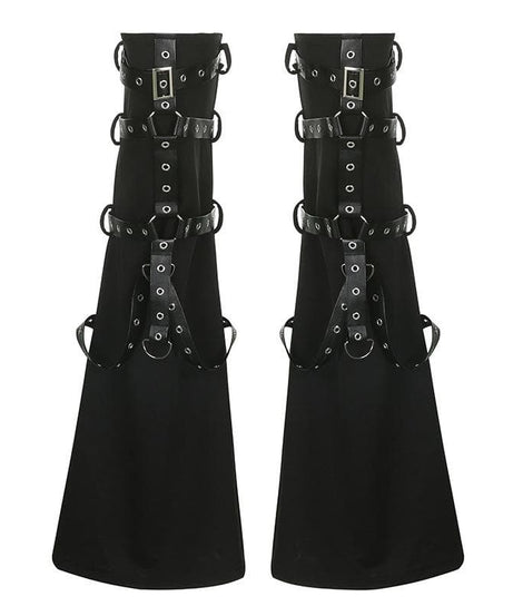 Unleashed Alt Goth Buckle & O-Ring Leg Warmers - Edgy Fall Street Style