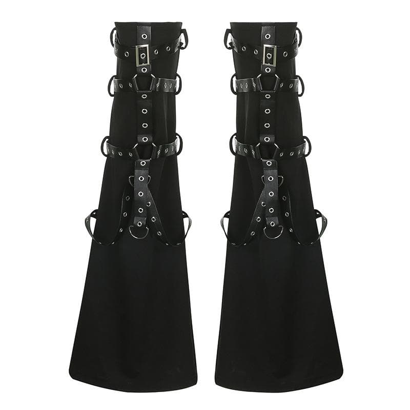 Unleashed Alt Goth Buckle & O-Ring Leg Warmers - Edgy Fall Street Style