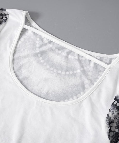 Dazzling Pearl Illusion Mesh Long Sleeve Top - Chic Drawstring Style for Fall & Holiday