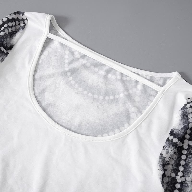 Dazzling Pearl Illusion Mesh Long Sleeve Top - Chic Drawstring Style for Fall & Holiday