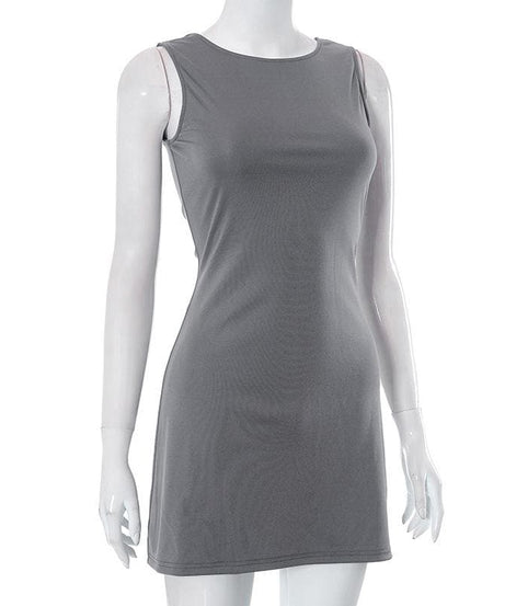 Effortless Fall Chic: Versatile Sleeveless Bodycon Mini Dress for Layering