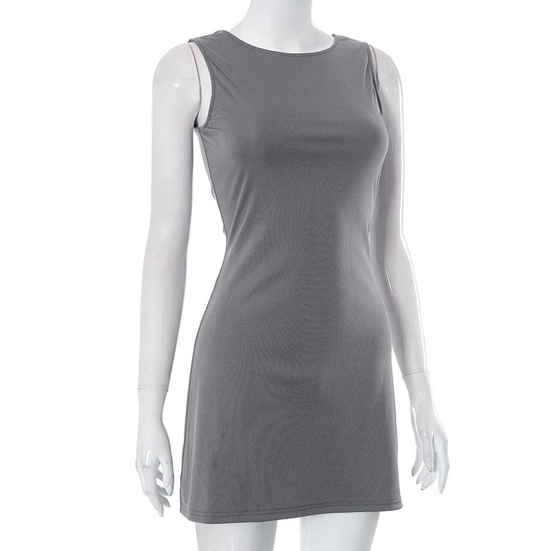 Effortless Fall Chic: Versatile Sleeveless Bodycon Mini Dress for Layering