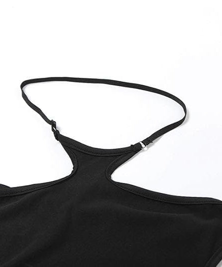 Electrify Your Fall Nights: Daring Cut-Out Halter Crop & Flared Pant Set – Perfect for Halloween & Parties