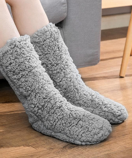 Cozy Season Essential: Ultra-Plush Sherpa Fleece Lounge Socks for Women