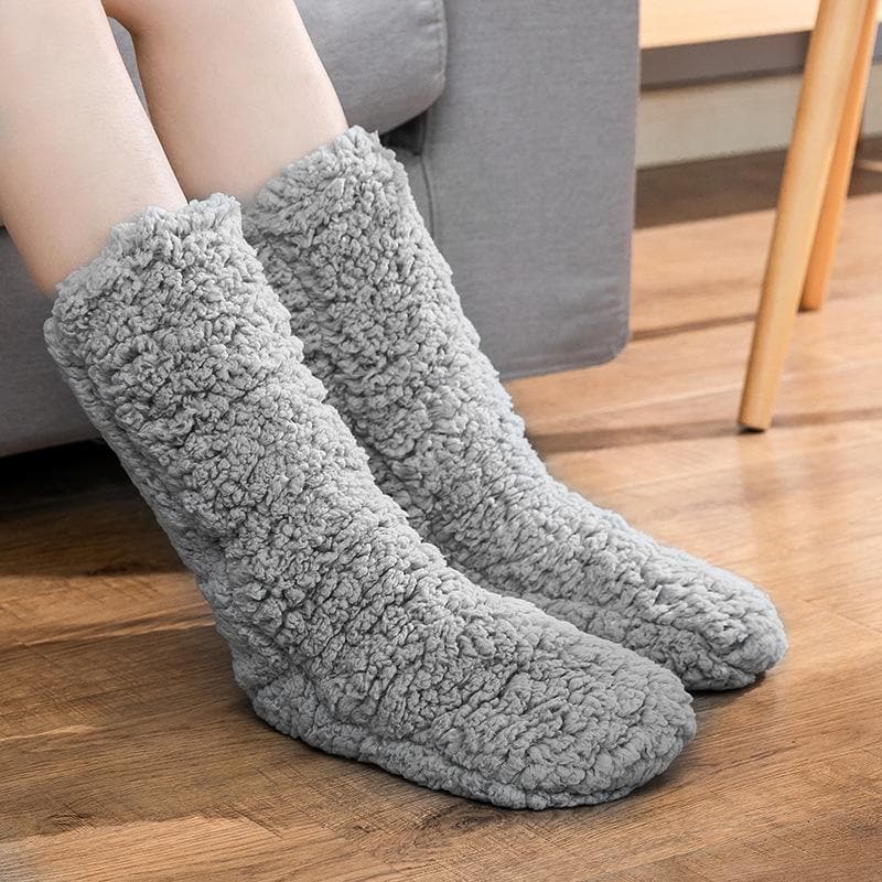 Cozy Season Essential: Ultra-Plush Sherpa Fleece Lounge Socks for Women