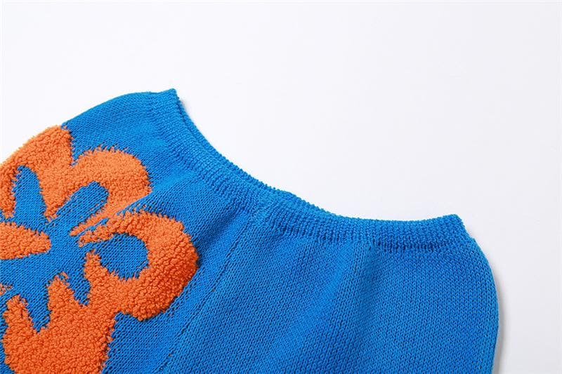 Vibrant Bloom Knit Halter & Shorts Set - Your Chic Fall Getaway & Layering Co-ord