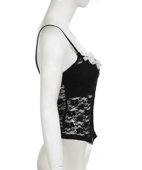 Romantic Grunge Lace Cami Top - Edgy Fall Style & Layering Essential