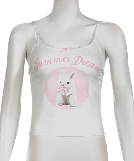 Whimsical Bunny 'Summer Dream' Cami Top – Adorable Comfort for Fall Layering & Cozy Nights