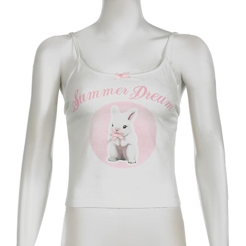 Whimsical Bunny 'Summer Dream' Cami Top – Adorable Comfort for Fall Layering & Cozy Nights