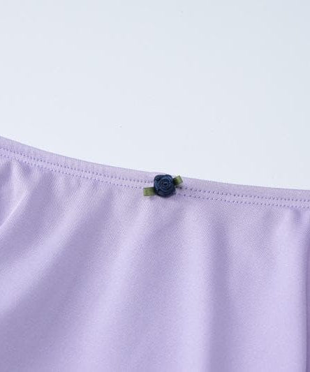 Lavender Dreamland: Chic 3-Piece Scalloped Crop Top, Flowy Mini Skirt & Long Sleeve Bolero Set – Your Fall Style Essential