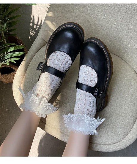 Enchanting Black Lace Ruffle Ankle Socks with Satin Bows - Vintage Charm for Fall & Halloween
