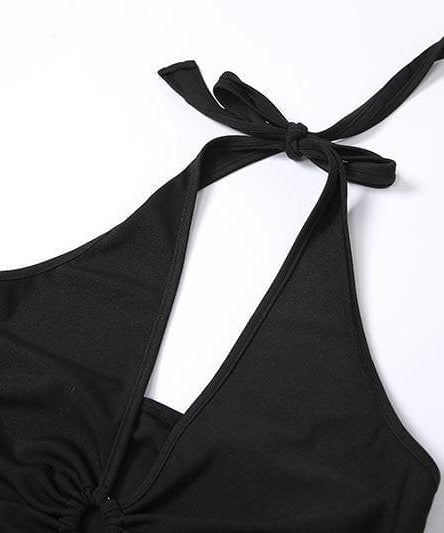 Autumn's Embrace: Luxe Halter Maxi Dress with Keyhole & Seductive High Slit