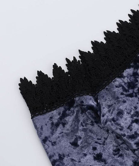 Midnight Plum Velvet & Lace Off-Shoulder Top - Your Essential Fall & Holiday Statement Piece