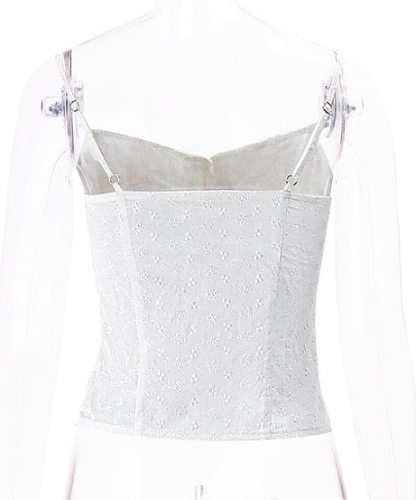Chic White Embroidered Cami Top - Effortless Fall Layering & Transitional Style