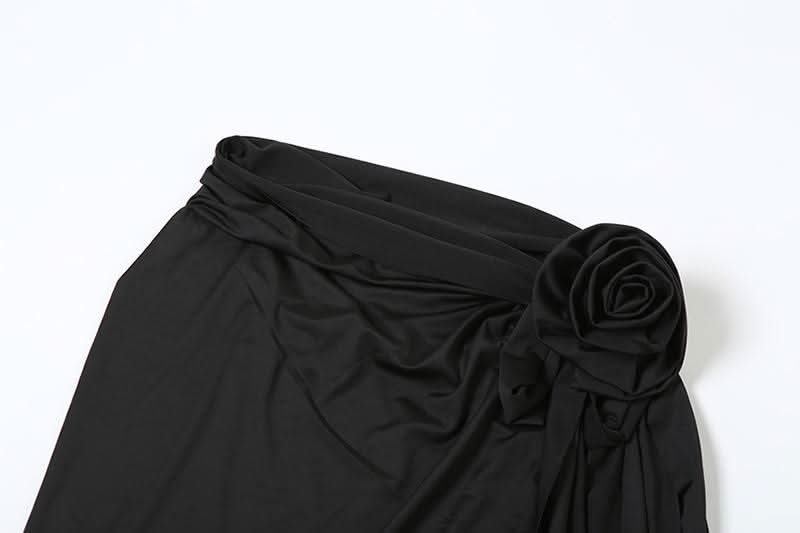 Scarlet Rose High Slit Maxi Dress | Strapless Gown with Detached Sleeves for Holiday & Gala Season