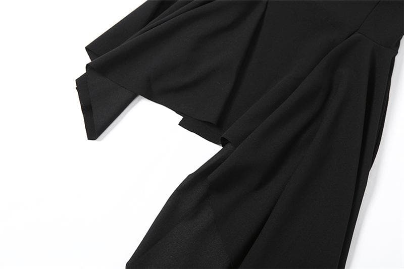 The "Night Out" Strapless Black Asymmetrical Slit Maxi Dress - Fall & Holiday Party Essential