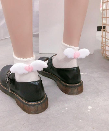 Adorable Angel Wing & Heart Ankle Socks - Ruffled, Cozy & Perfect for Fall Gifting